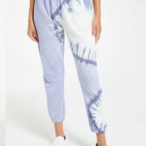 Z Supply Sunburst Tie Dye Sweatpants in Ice Blue size L!